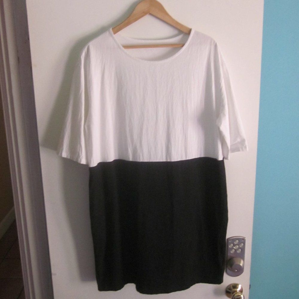 MordenMiss Womens Size 10 Oversized Color Block Dress Fits Size M / L Lagenlook